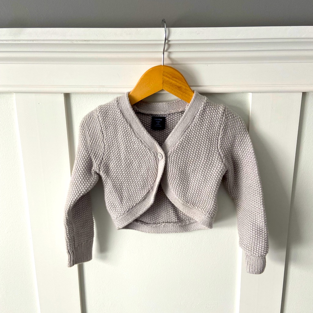 Gap Knit Crop Sweater Grey Silver